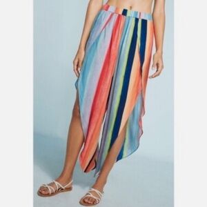Anthropologie The Artwork Of Carla Weeks Wide Split Leg Beach Pants Multicolor